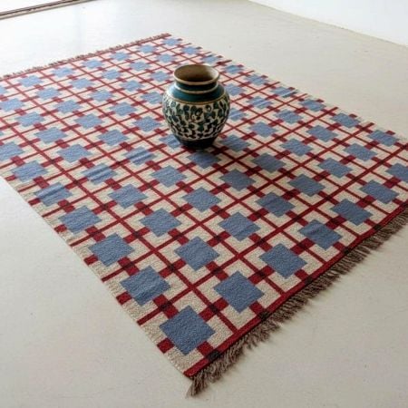 Handcrafted Multicolor Jute Vintage Dhurrie For Home